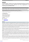 Cover page: "Mommy Blogs" and the Vaccination Exemption Narrative: Results From A Machine-Learning Approach for Story Aggregation on Parenting Social Media Sites.