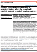 Cover page: Disordered-to-ordered transitions in assembly factors allow the complex II catalytic subunit to switch binding partners.