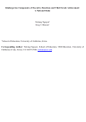 Cover page: Kindergarten components of executive function and third grade achievement: A national study