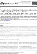 Cover page: Transitions Between Mild Cognitive Impairment, Dementia, and Mortality: The Importance of Olfaction.