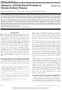 Cover page: Adequacy of Plant-Based Proteins in Chronic Kidney Disease