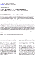 Cover page: Image-guided dendritic cell-based vaccine immunotherapy in murine carcinoma models.