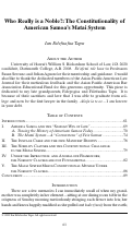 Cover page: Who Really is a Noble?: The Constitutionality of American Samoa’s Matai System