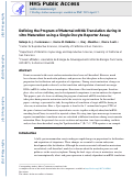 Cover page: Defining the Program of Maternal mRNA Translation during In vitro Maturation using a Single Oocyte Reporter Assay.