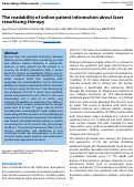 Cover page: The readability of online patient information about laser resurfacing therapy