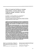 Cover page: Effect of exercise training on energy expenditure, muscle volume, and maximal oxygen uptake in female adolescents