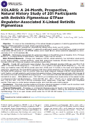 Cover page of XOLARIS: A 24-Month, Prospective, Natural History Study of 201 Participants with Retinitis Pigmentosa GTPase Regulator-Associated X-Linked Retinitis Pigmentosa.