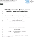 Cover page: WRF-Chem simulation of aerosol seasonal variability in the San Joaquin Valley