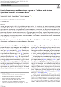 Cover page: Family Functioning and Emotional Aspects of Children with Autism Spectrum Disorder in Southern Brazil