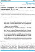 Cover page: Molecular detection of inflammation in cell models using hyperpolarized 13C-pyruvate
