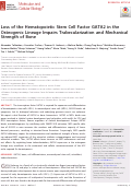 Cover page: Loss of the Hematopoietic Stem Cell Factor GATA2 in the Osteogenic Lineage Impairs Trabecularization and Mechanical Strength of Bone