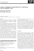 Cover page: Analysis of Outpatient Trauma Referrals in a Sub-Saharan African Orthopedic Center