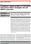 Cover page: A regulatory variant at 19p13.3 is associated with primary biliary cholangitis risk and ARID3A expression