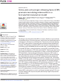 Cover page: Stress and corticotropin releasing factor (CRF) promote necrotizing enterocolitis in a formula-fed neonatal rat model