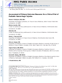 Cover page: Assessment of primary outcome measures for a clinical trial of pediatric hemorrhagic injuries