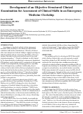 Cover page: Development of an Objective Structured Clinical  Examination for Assessment of Clinical Skills in an Emergency Medicine Clerkship