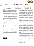 Cover page: A Programming Model for GPU Load Balancing