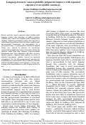 Cover page: Language learners’ unacceptability judgments improve with repeated exposure to acceptable sentences