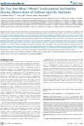 Cover page: Do You See What I Mean? Corticospinal Excitability During Observation of Culture-Specific Gestures