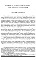Cover page: The Impact of Race and Policing -- Past, Present, and Future