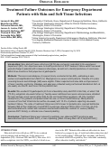 Cover page: Treatment Failure Outcomes for Emergency Department Patients with Skin and Soft Tissue Infections