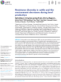 Cover page: Resistome diversity in cattle and the environment decreases during beef production