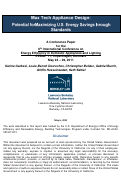 Cover page: Max Tech Appliance Design: Potential for Maximizing U.S. Energy Savings through Standards