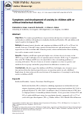 Cover page: Symptoms and Development of Anxiety in Children With or Without Intellectual Disability