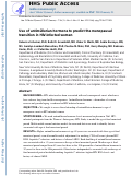 Cover page: Use of antimüllerian hormone to predict the menopausal transition in HIV-infected women