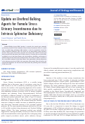 Cover page: Update on Urethral Bulking Agents for Female Stress Urinary Incontinence due to Intrinsic Sphincter Deficiency. J Urol Res 1(2): 1009.