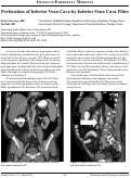 Cover page: Perforation of Inferior Vena Cava by Inferior Vena Cava Filter