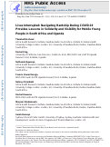 Cover page: Lives Interrupted: Navigating Hardship During COVID-19 Provides Lessons in Solidarity and Visibility for Mobile Young People in South Africa and Uganda