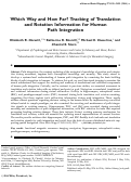 Cover page: Which way and how far? Tracking of translation and rotation information for human path integration