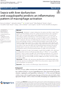 Cover page: Sepsis with liver dysfunction and coagulopathy predicts an inflammatory pattern of macrophage activation