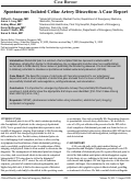 Cover page: Spontaneous Isolated Celiac Artery Dissection: A Case Report