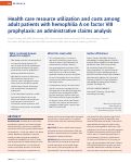 Cover page: Health care resource utilization and costs among adult patients with hemophilia A on factor VIII prophylaxis: an administrative claims analysis.