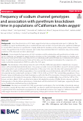 Cover page: Frequency of sodium channel genotypes and association with pyrethrum knockdown time in populations of Californian Aedes aegypti