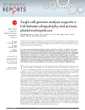 Cover page: Single cell genome analysis supports a link between phagotrophy and primary plastid endosymbiosis