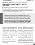 Cover page: Membralin deficiency dysregulates astrocytic glutamate homeostasis leading to ALS-like impairment