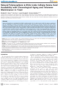 Cover page: Natural Polymorphism in BUL2 Links Cellular Amino Acid Availability with Chronological Aging and Telomere Maintenance in Yeast