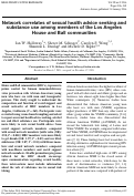 Cover page: Network correlates of sexual health advice seeking and substance use among members of the Los Angeles House and Ball communities