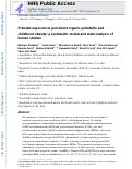 Cover page: Prenatal exposure to persistent organic pollutants and childhood obesity: A systematic review and meta‐analysis of human studies