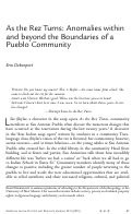 Cover page: As the Rez Turns: Anomalies within and beyond the Boundaries of a Pueblo Community