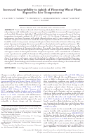 Cover page: Increased Susceptibility to Aphids of Flowering Wheat Plants Exposed to Low Temperatures