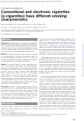 Cover page: Conventional and electronic cigarettes (e-cigarettes) have different smoking characteristics