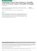 Cover page: Complement Factor I Gene Variant as a Treatable Cause of Recurrent Aseptic Neutrophilic Meningitis: A Case Report.