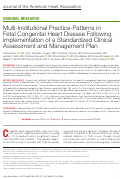 Cover page: Multi‐Institutional Practice‐Patterns in Fetal Congenital Heart Disease Following Implementation of a Standardized Clinical Assessment and Management Plan