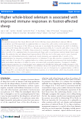 Cover page: Higher whole-blood selenium is associated with improved immune responses in footrot-affected sheep