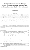 Cover page: The Operationalization of the Principle of Free, Prior and Informed Consent: A Duty to Obtain Consent or Simply a Duty to Consult?