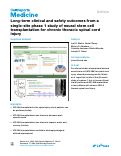Cover page: Long-term clinical and safety outcomes from a single-site phase 1 study of neural stem cell transplantation for chronic thoracic spinal cord injury.